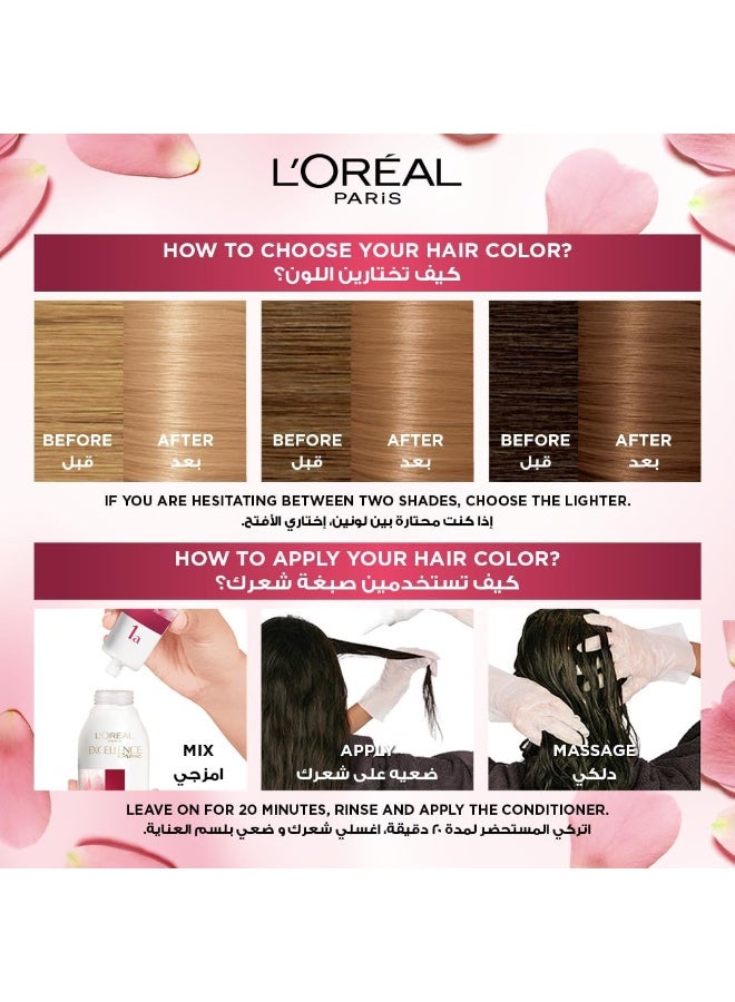 لوريال باريس إكسيلنس كريم للعناية الثلاثية، لون 8 أشقر كلير (قد يختلف التغليف، تغليف عربي/إنجليزي) - Image 3